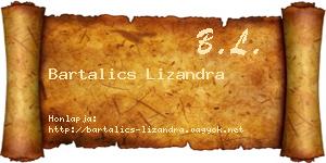 Bartalics Lizandra névjegykártya